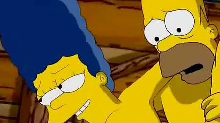 Гомер Симпсон трахает в лесном домике свою жену Мардж