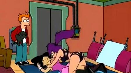 Порно пародия на Футураму с Лилой и Эми