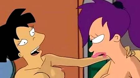 Порно пародия на Футураму с Лилой и Эми