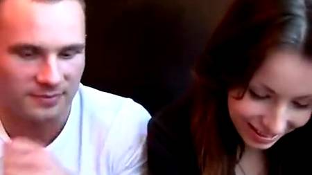 Сняли на двоих одну милую телочку