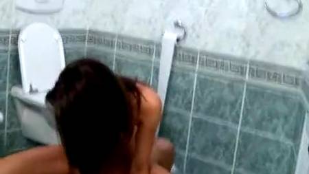 Застал подругу в туалете и натянул