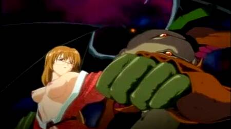 Связанная милашка стонет от тентаклей, которые входят в дырочки