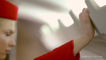 Мужчина ебет на глазах жены сексуальную стюардессу в частном самолете