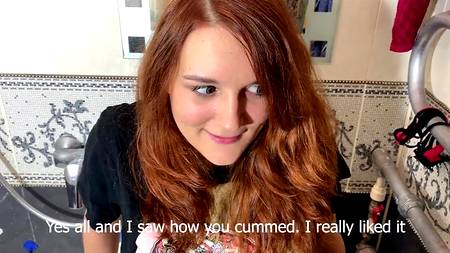 Русская рыжеволосая девка отдалась брату ради вкусного камшота