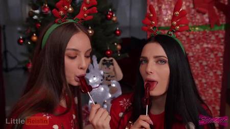 Сказочная новогодняя оргия с безотказными в сексе снегурочками