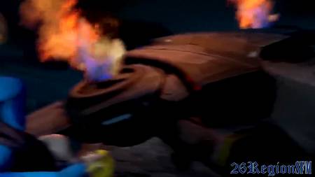 Инопланетяне сношают в задницу мультяшную сучку с большими сиськами