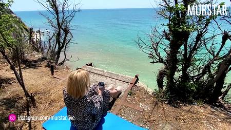 Удачный пикап блондинки оправдался сексом на берегу пляжа