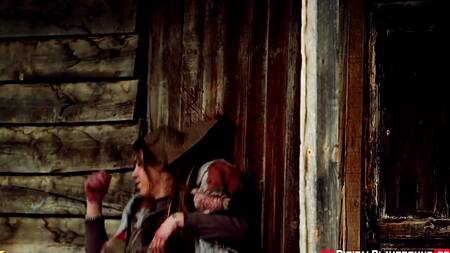 Преступник дикого запада трахает красивую подельницу