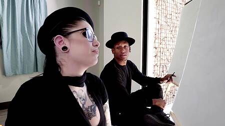 Художники должны рисовать с натуры страстный секс пары