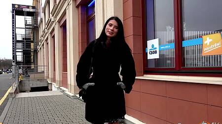 Пикапер убедил красивую брюнетку заняться сексом за деньги