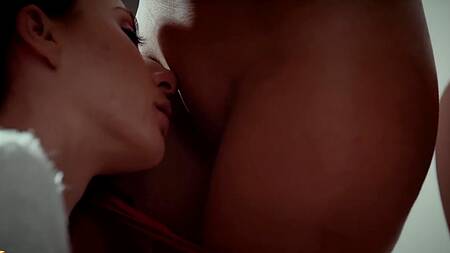 Красотка возле зеркала вылизывает киску подруги