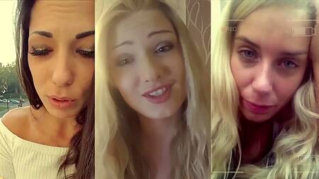 Брюнетка застает подругу за минетом и присоединяется