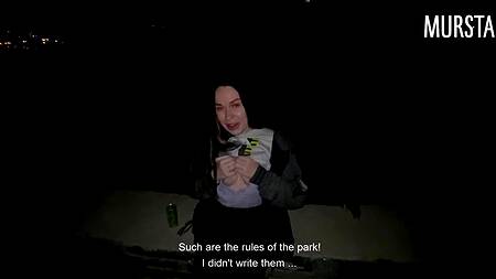 Красивая девушка отдалась ночью в парке русскому пикаперу