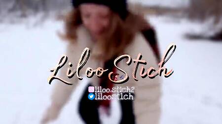 Русская парочка трахается зимой на природе в лесу