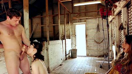 Девушка с удовольствием смотрит как парень трахает ее подружку