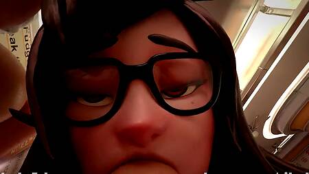 Малышки из Overwatch трахаются паровозиком в закрытом кафе