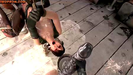 Жёстко разрывают рот и анус связанной брюнетки, часть 2 (+порно комикс)