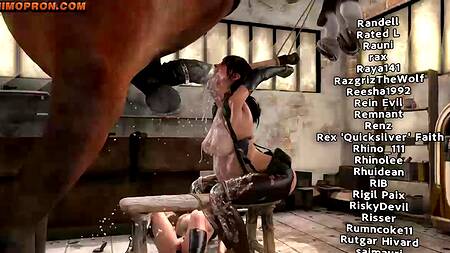 Жёстко разрывают рот и анус связанной брюнетки, часть 2 (+порно комикс)