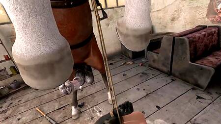 Жёстко разрывают рот и анус связанной брюнетки, часть 3