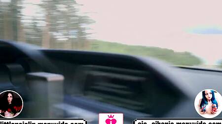 Жаркий секс в автомобиле с горячей молодой брюнеткой