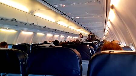 Любительский оральный секс в самолёте с прекрасной русской малыхой