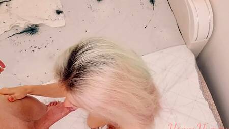 Сделал кунилингус горячей блондинке, а после отодрал до изнеможения