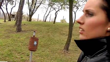 Турист запикапил брюнетку и отодрал на камеру в ближайшем парке