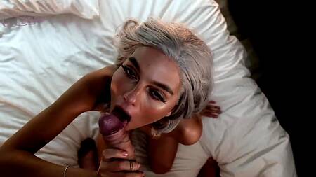 Вынул из пизды член и залил спермой все лицо миниатюрной блондиночке