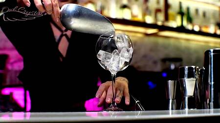 Горячая барменша отсасывает мужику в туалете ради вкусного камшота