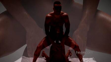 Пособие по сексу в котором межрасовая пара практикует позы камасутры