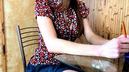 Сбылась мечта студента и он трахнул сексуальную училку с большой жопой раком