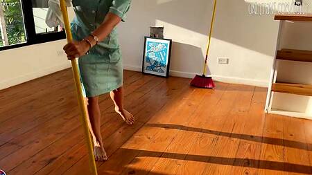 Не понимающая по-русски грудастая горничная решила что босс хочет секса