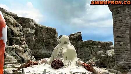 Компьютерную красотку Лару Крофт переполняет сперма от ее жеребца с огромным членом