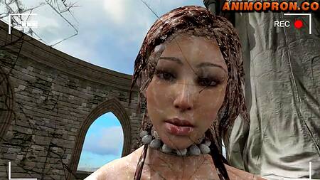 Компьютерную красотку Лару Крофт переполняет сперма от ее жеребца с огромным членом