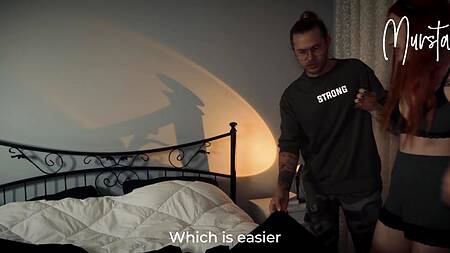 Трахнул рыжую мачеху с большой попкой раком пока она заправляла кровать