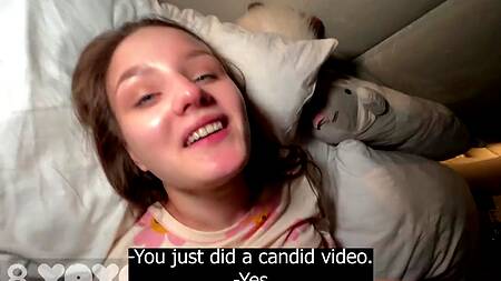 Потревожил сон молоденькой цыпочки большим стояком, нагло трахнув и накончав внутрь