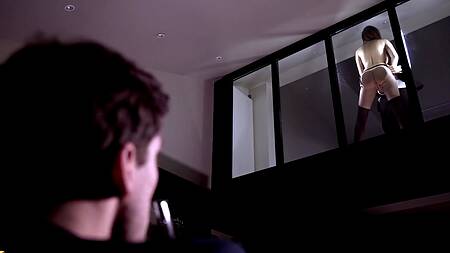 Малышку обкончали из большого члена, предварительно выебав на глазах у мужа