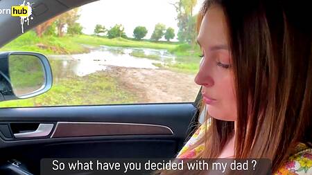 Немного пьяная русская мачеха с шикарной жопой просит ее трахнуть в машине раком