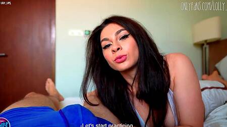 Устроил извержение спермы прямо в ротик сисястой Loly Lips после классного секса в позе наездницы