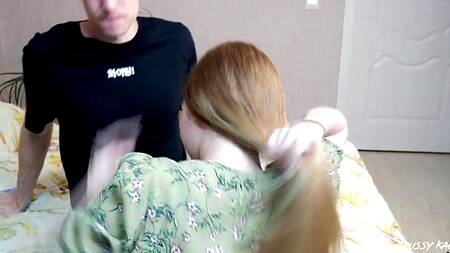 Стройная блондиночка в чулках скучала без крепкого хуя любимого бойфренда