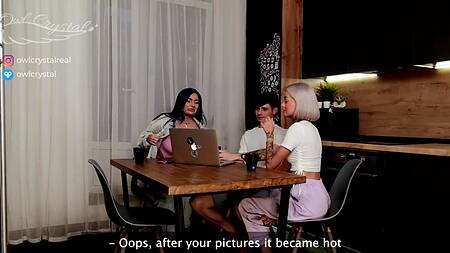 Русская мамка помогает снять жаркую любительскую порнушку своему сыну и его стройной девушке