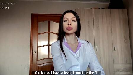 Сексапильная медсестра излечит любой недуг глубоко посасывая хуй и тряся большими буферами