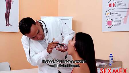 Возбужденный доктор смог развести латинку на секс