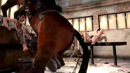 Жёстко разрывают рот и анус связанной брюнетки. Часть 5