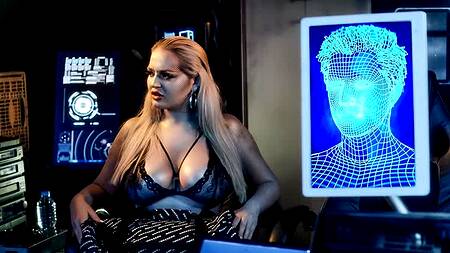 Блондинка андроид трахается с парнем из прошлого