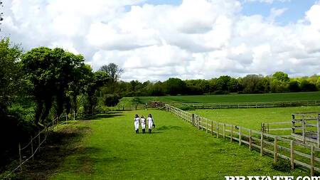 Красотка на ферме занимается страстным сексом