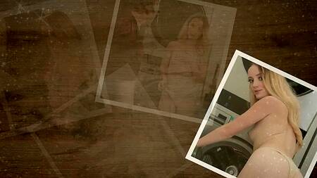 Милая сводная сестра отодвигает трусики и соблазняет брата