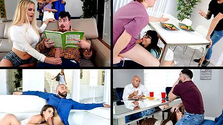 Сводные братья в подборке трахают сестер и кончают им на лица