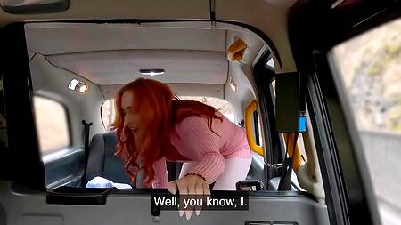 Рыжая Jupiter Jetson едет на такси в другой город и ебется в машине