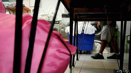 Пошлая Nikki Mars с сочной попой ебется в прачечной